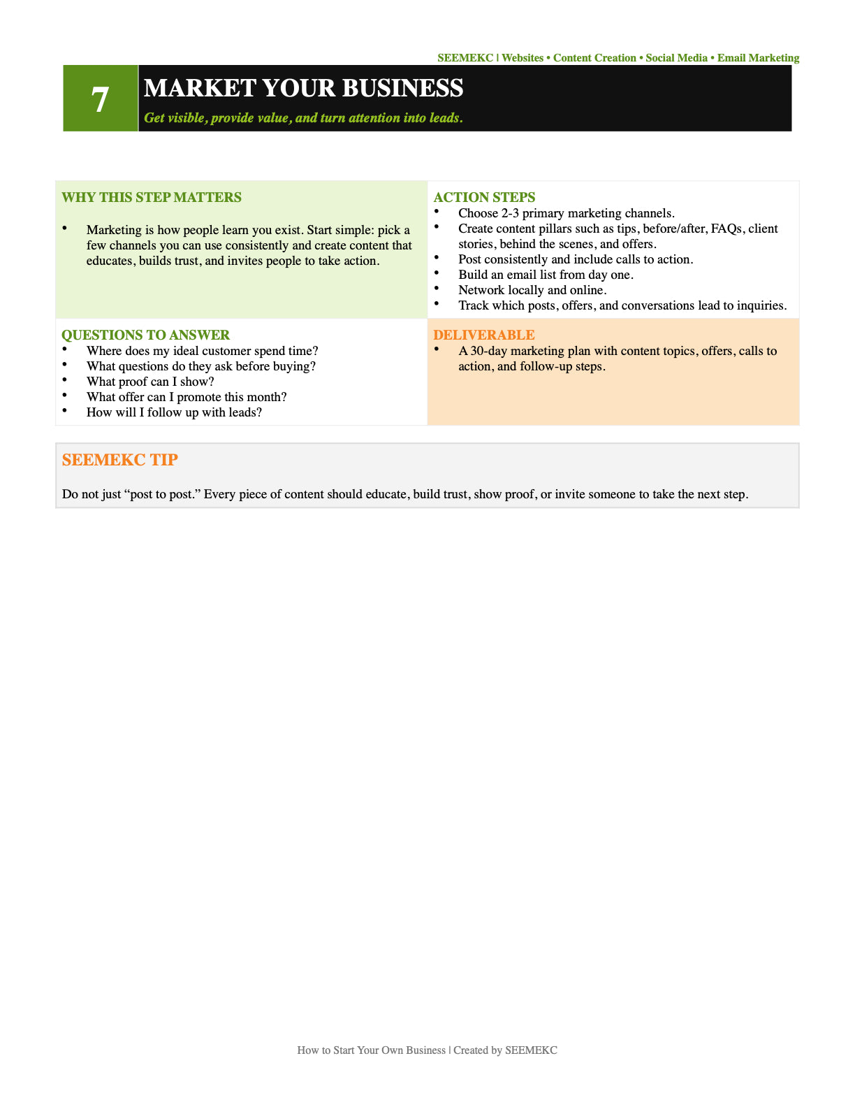 Business Startup Outline